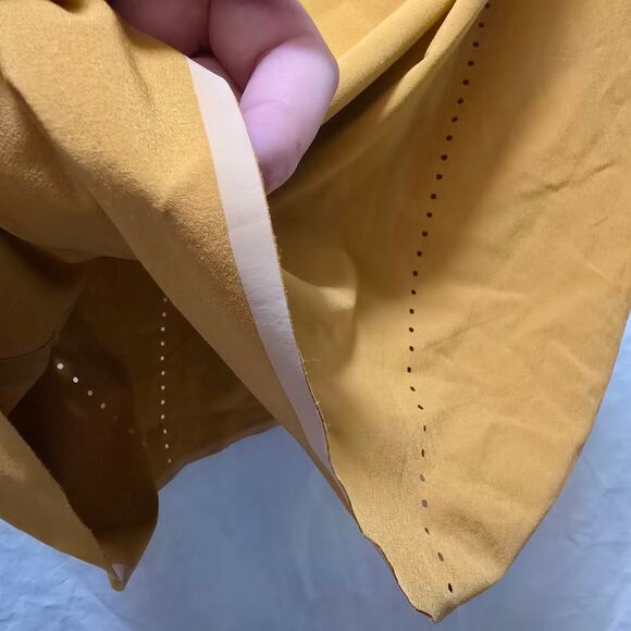 Athleta Terra Crop Tank large gold mustard yellow laser cut relaxed athleisure - Picture 5 of 8